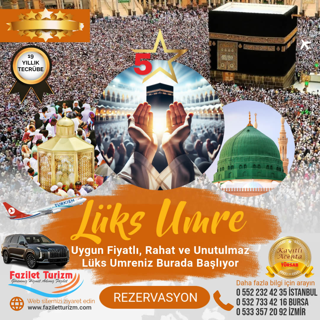 5 Yıldızlı Umre Turu Diyanet Onaylı Umre