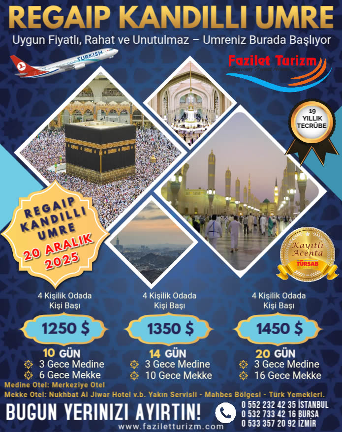 2025 Aralık Umre Turu Fiyatları