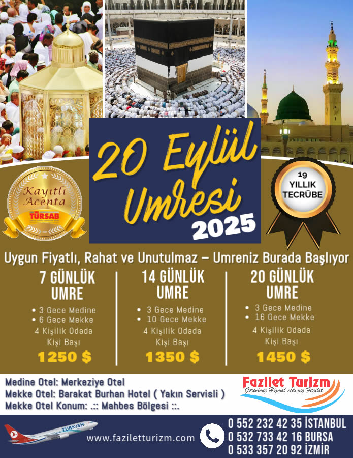 Eylül Umre Turu Diyanet Onaylı Umre