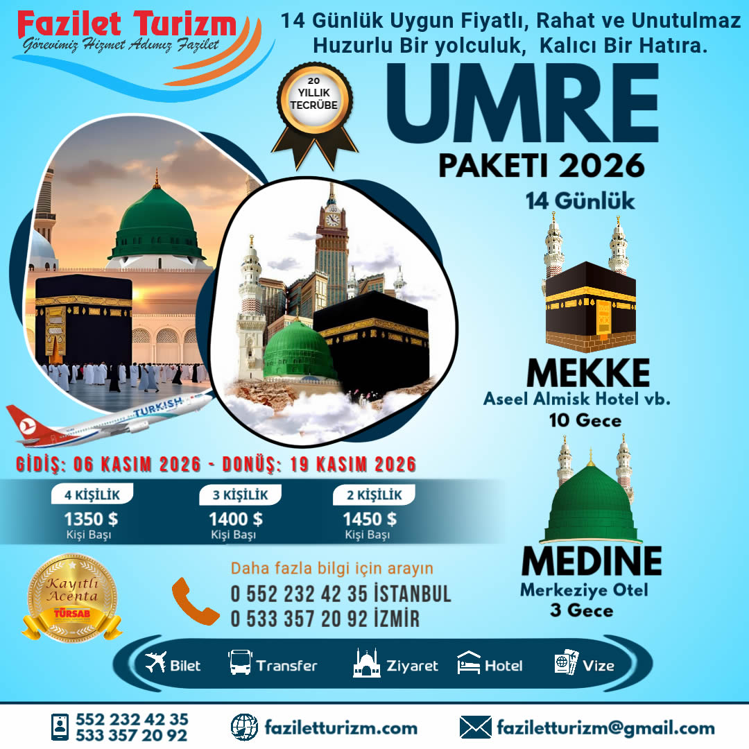 14 Günlük 2026 Kasım Umresi