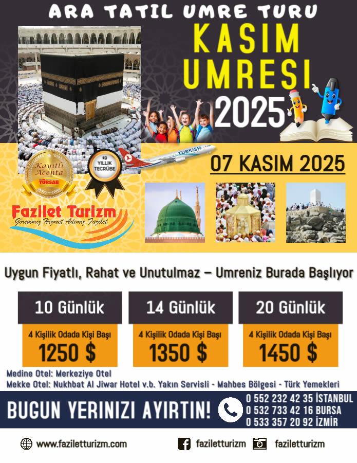 2025 Kasım Umre Turu Fiyatları